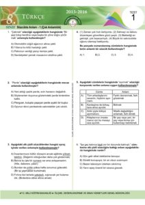 Test 1 Sozcukte Anlam 1 Cok Anlamlilik