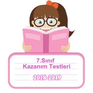 2018-2019 7.Sınıf Türkçe Kazanım Testleri ve Cevap Anahtarı PDF