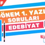 9.Sınıf Edebiyat 2.Dönem 1.Yazılı Soruları PDF I Türk Dili ve Edebiyatı I 2021 - 2022