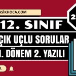 12. Sınıf Edebiyat 1.Dönem 2. Yazılı Açık Uçlu Sınav Örneği 12
