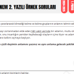 8. Sınıf Türkçe 1. Dönem 2. Yazılı Örnek Sınav PDF 2024-2025 8. Sınıf Türkçe 1. Dönem 2. Yazılı Örnek Sınav PDF