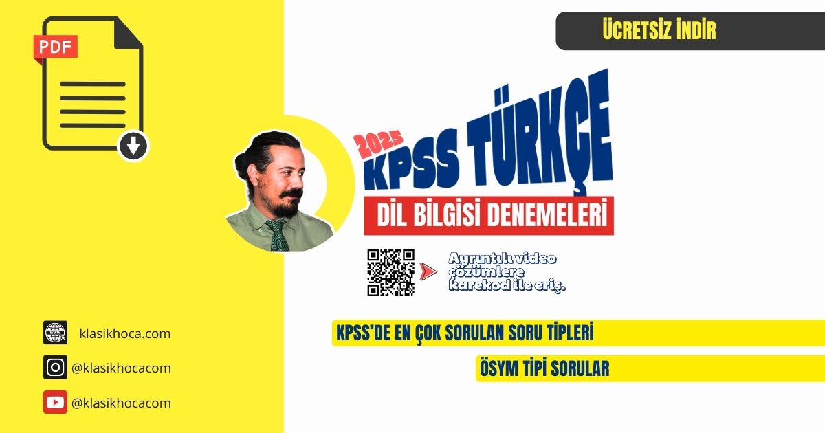 KPSS Türkçe Dil Bilgisi Denemesi PDF | 2025