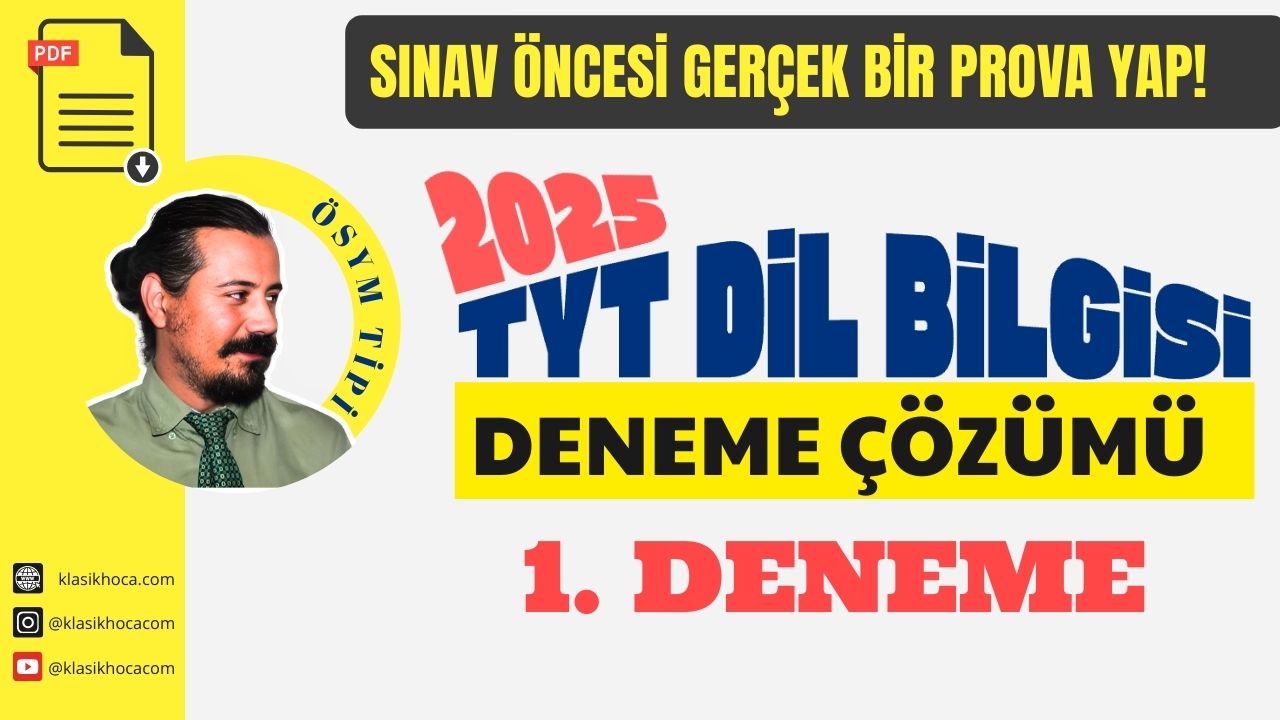 TYT Dil Bilgisi Deneme PDF | 2025