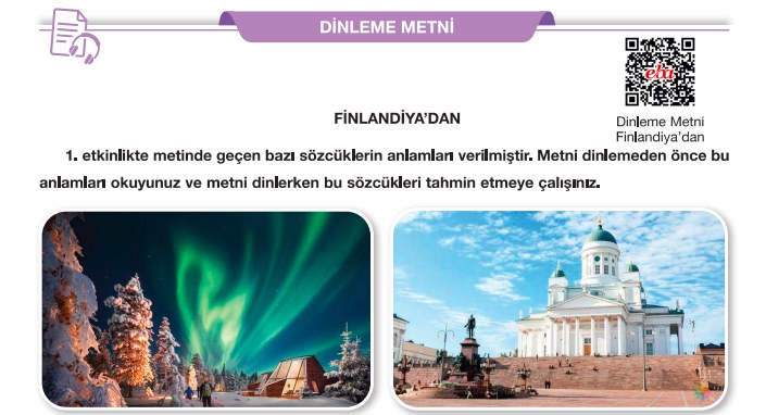 Finlandiya'dan Dinleme Metni Cevapları - 7. Sınıf Türkçe 