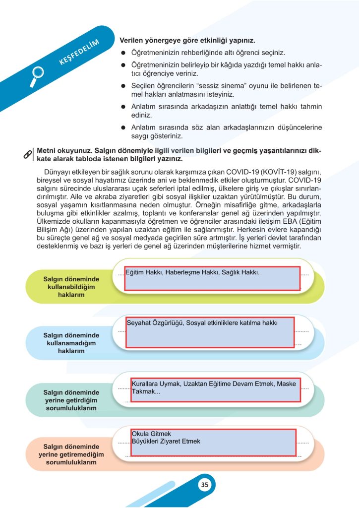 5. Sınıf Sosyal Bilgiler Kitabı 2. Kitap Sayfa 35 Cevapları