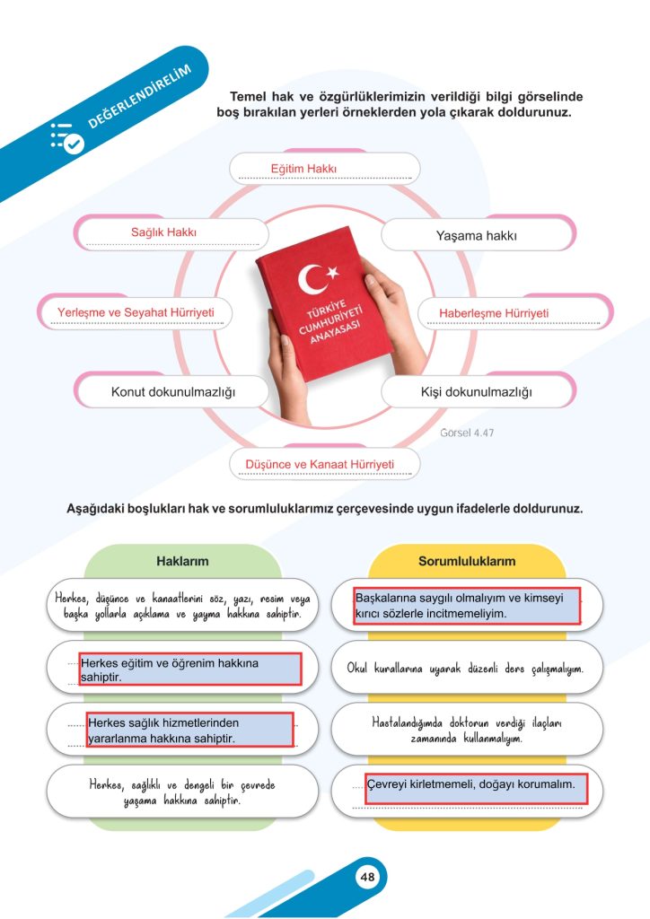 5. Sınıf Sosyal Bilgiler Kitabı 2. Kitap Sayfa 48 Cevapları