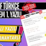 8. Sınıf Türkçe 2. Dönem 1. Yazılı PDF 2025-2026 8. Sınıf Türkçe 2. Dönem 1. Yazılı PDF 2025-2026