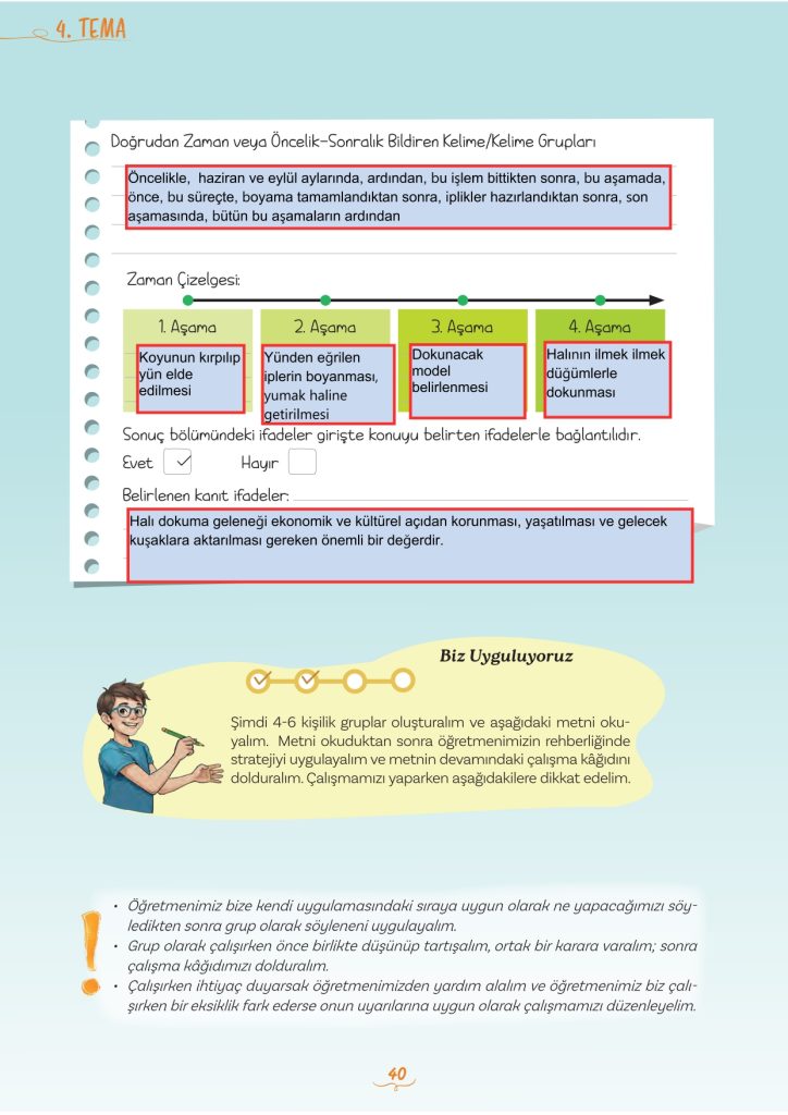 5. Sınıf Türkçe Kitabı 2. Kitap Sayfa 40 Cevapları