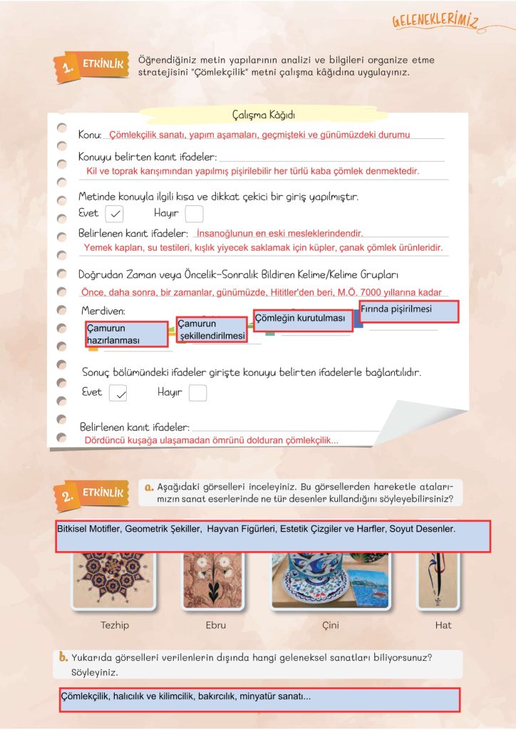 5. Sınıf Türkçe Kitabı 2. Kitap Sayfa 47 Cevapları
