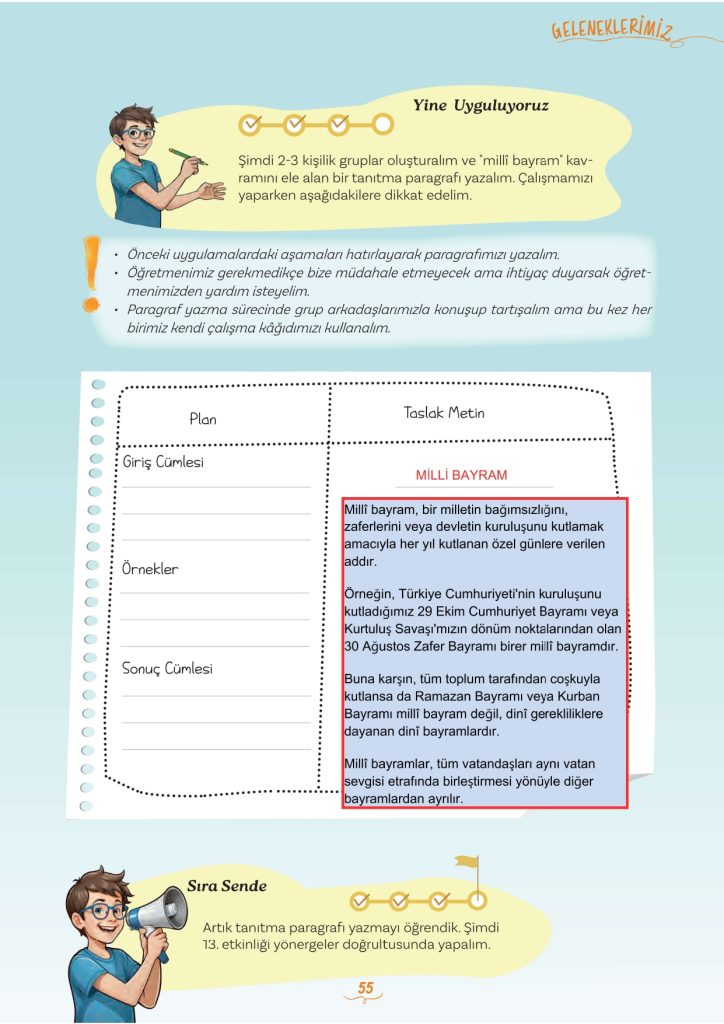 5. Sınıf Türkçe Kitabı 2. Kitap Sayfa 55 Cevapları