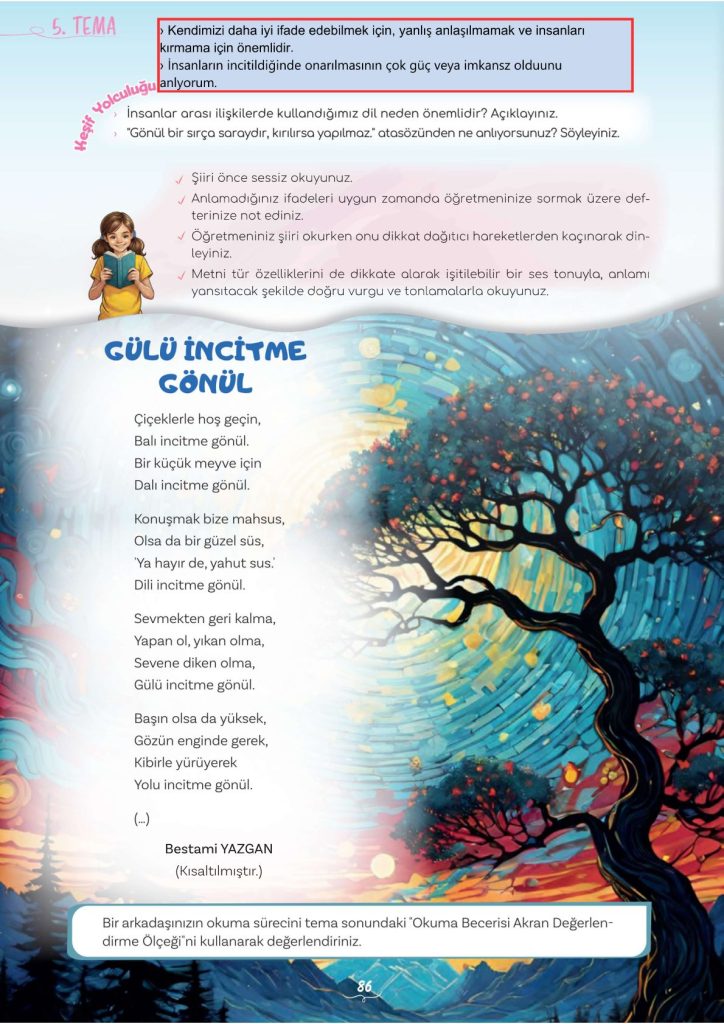 5. Sınıf Türkçe Kitabı 2. Kitap Sayfa 86 Cevapları
