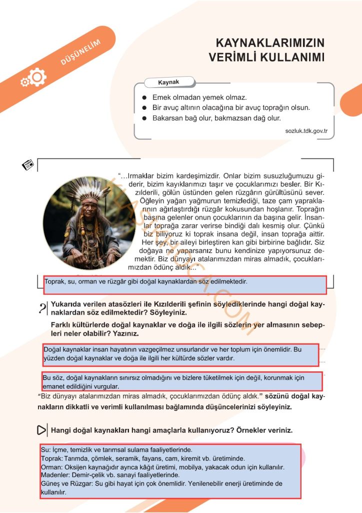 5. Sınıf Sosyal Bilgiler Kitabı 2. Kitap Sayfa 68 Cevapları