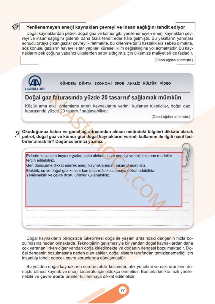 5. Sınıf Sosyal Bilgiler Kitabı 2. Kitap Sayfa 77-78-79-80-81-82-83-84 Cevapları