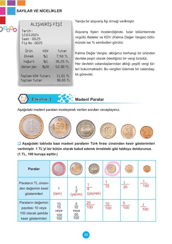 5. Sınıf Matematik Kitabı 2. Kitap Sayfa 20 Cevapları