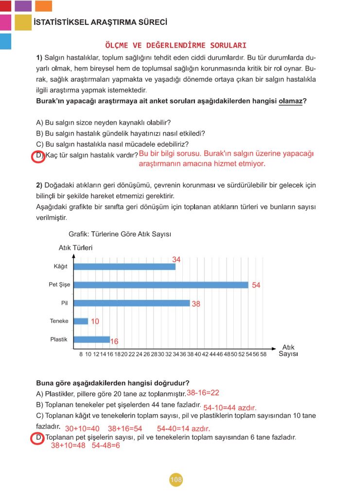 5. Sınıf Matematik Kitabı 2. Kitap Sayfa 108 Cevapları