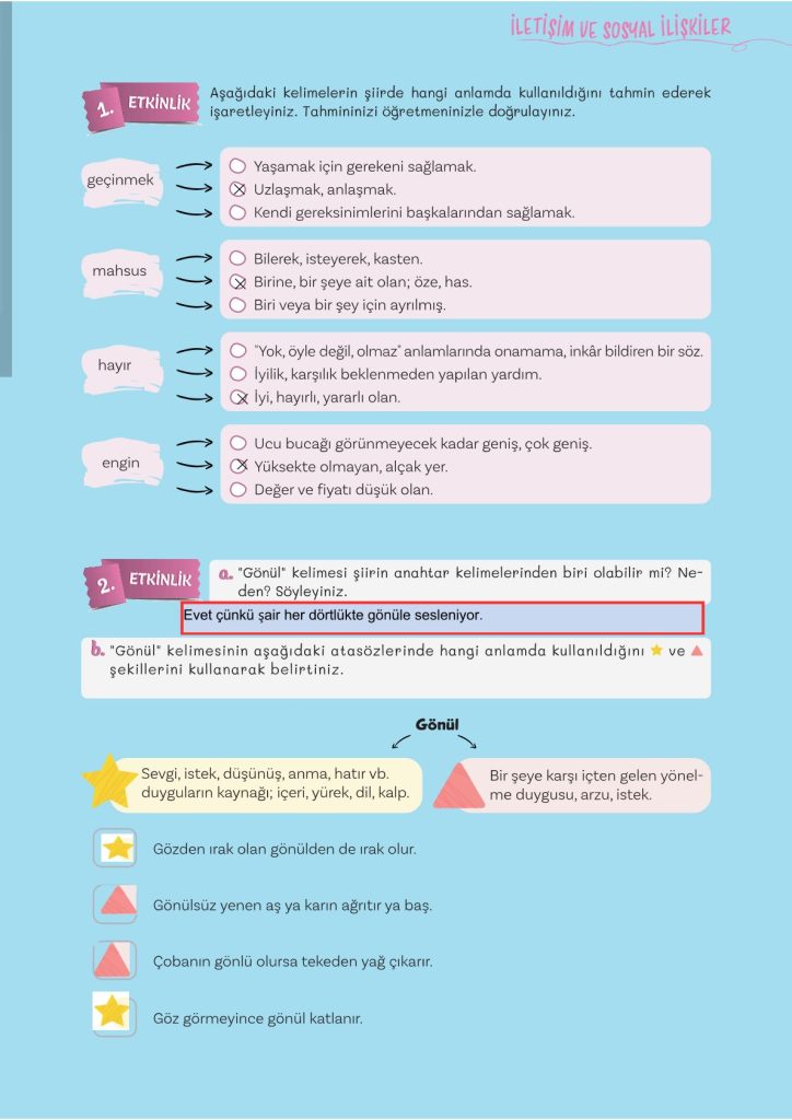 5. Sınıf Türkçe Kitabı 2. Kitap Sayfa 87 Cevapları