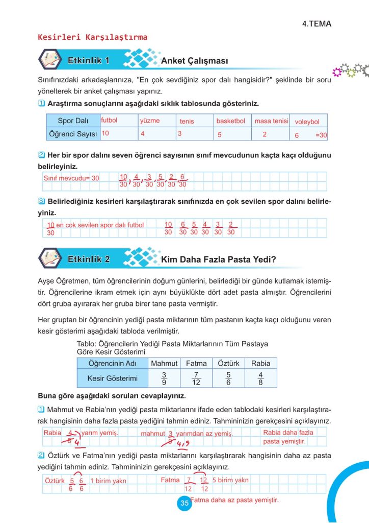 5. Sınıf Matematik Kitabı 2. Kitap Sayfa 35 Cevapları