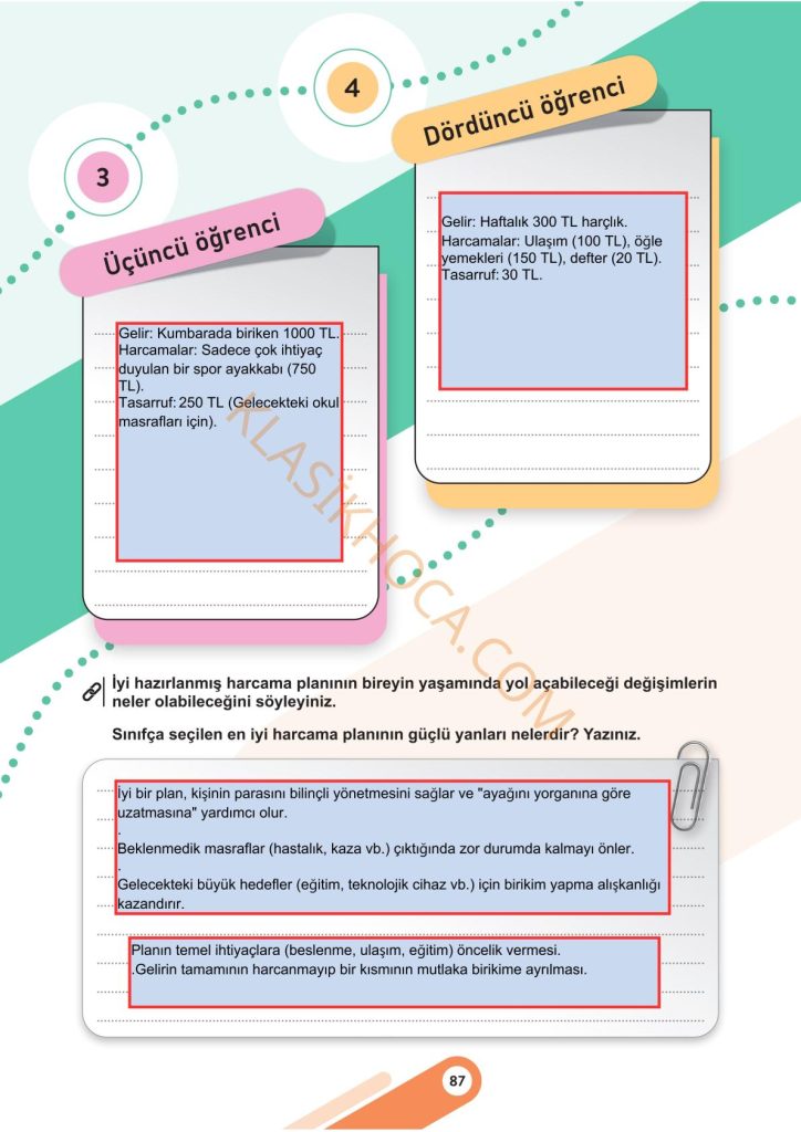 5. Sınıf Sosyal Bilgiler Kitabı 2. Kitap Sayfa 87 Cevapları
