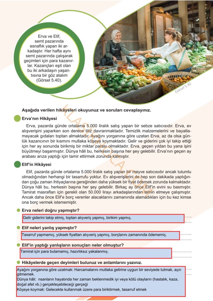 5. Sınıf Sosyal Bilgiler Kitabı 2. Kitap Sayfa 95 Cevapları