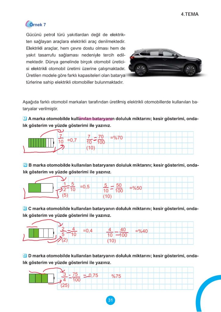 5. Sınıf Matematik Kitabı 2. Kitap Sayfa 31 Cevaplarıv