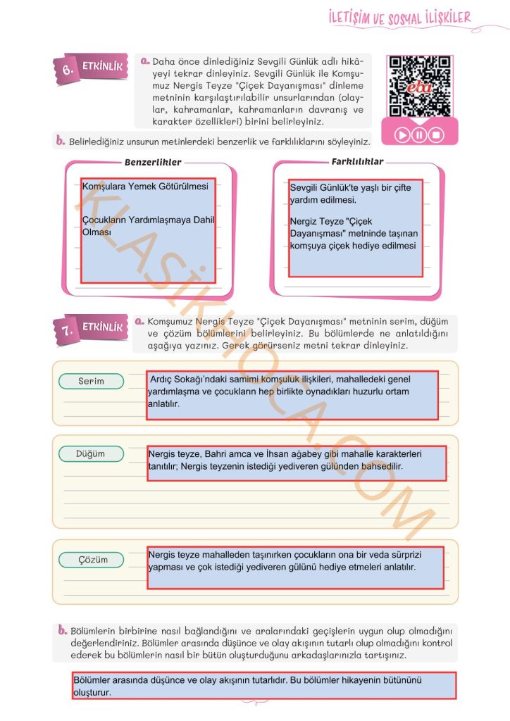 5. Sınıf Türkçe Kitabı 2. Kitap Sayfa 97 Cevapları