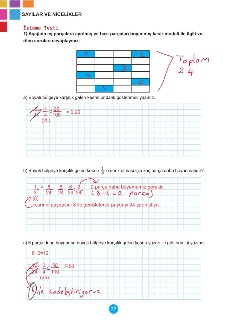 5. Sınıf Matematik Kitabı 2. Kitap Sayfa 32 Cevapları