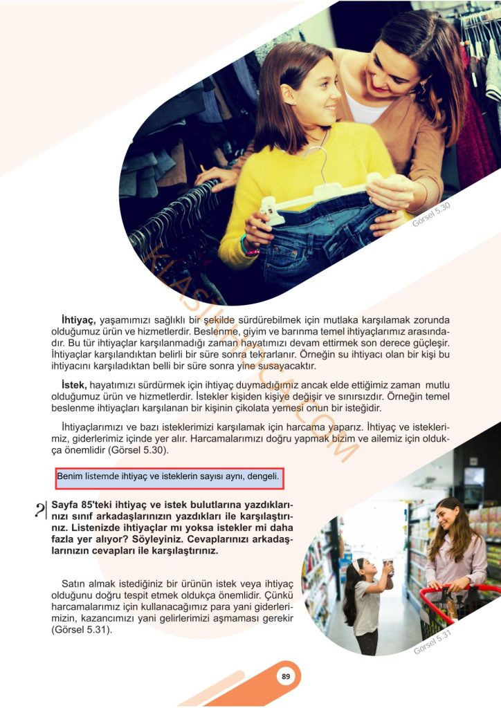 5. Sınıf Sosyal Bilgiler Kitabı 2. Kitap Sayfa 89 Cevapları