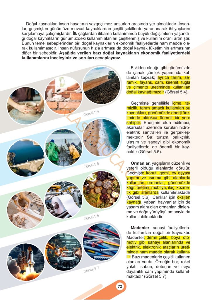 5. Sınıf Sosyal Bilgiler Kitabı 2. Kitap Sayfa 72 Cevapları
