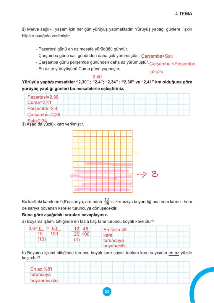 5. Sınıf Matematik Kitabı 2. Kitap Sayfa 53 Cevapları
