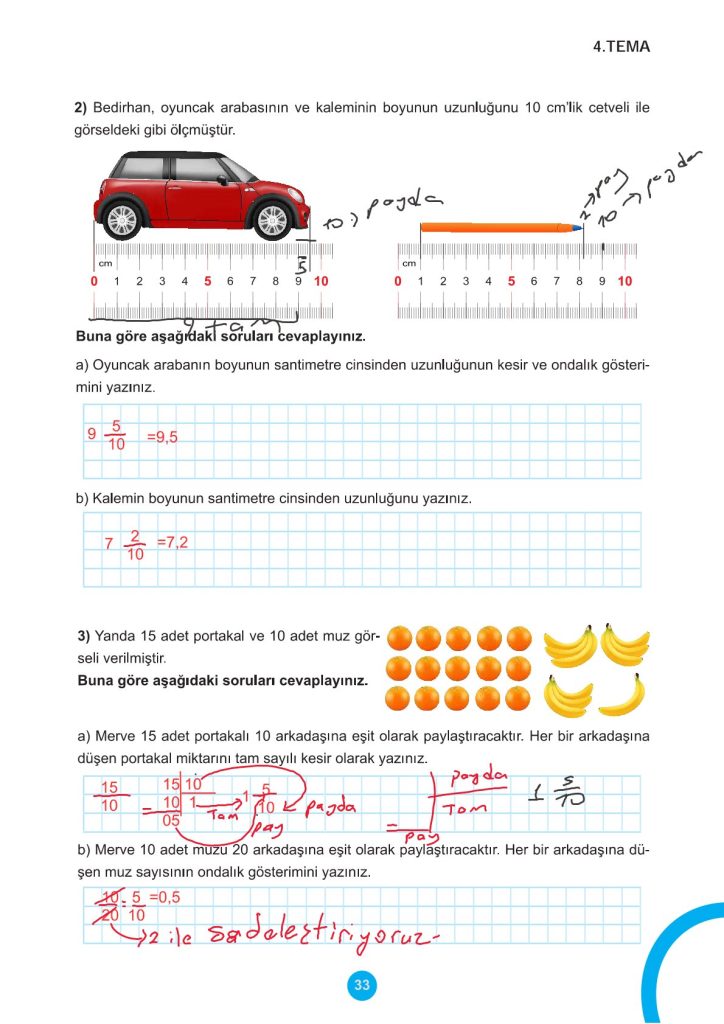 5. Sınıf Matematik Kitabı 2. Kitap Sayfa 33 Cevapları
