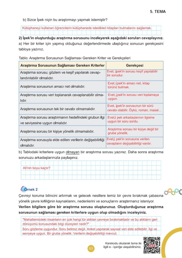 5. Sınıf Matematik Kitabı 2. Kitap Sayfa 63 Cevapları