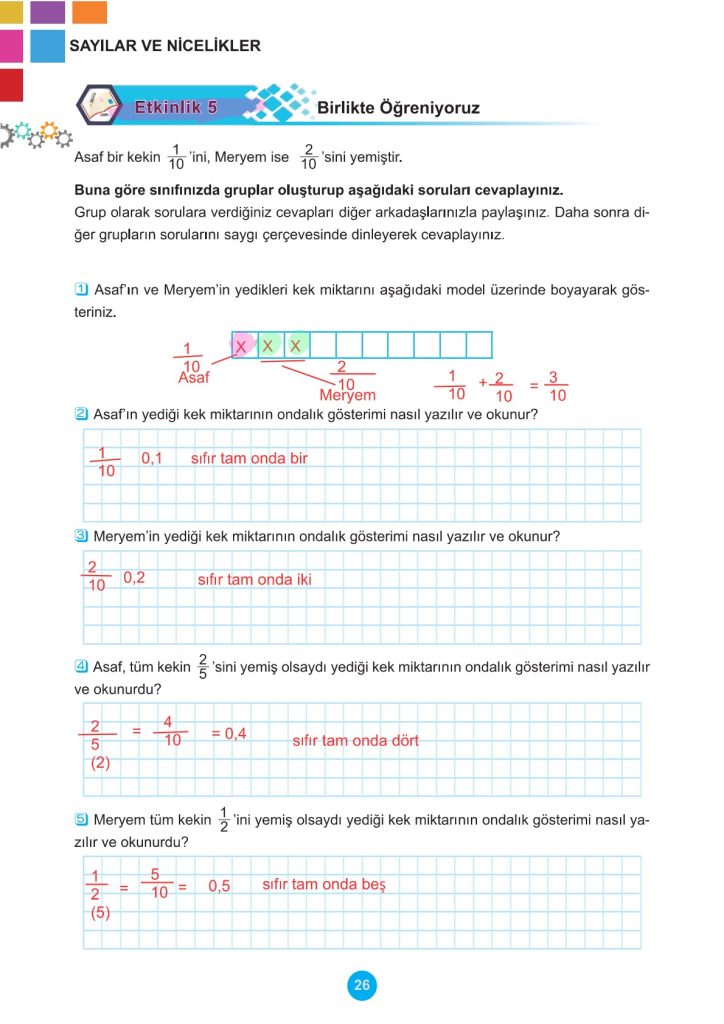 5. Sınıf Matematik Kitabı 2. Kitap Sayfa 26 Cevapları