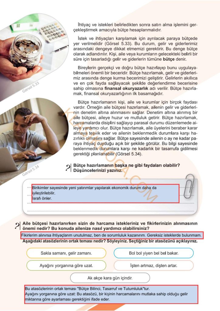 5. Sınıf Sosyal Bilgiler Kitabı 2. Kitap Sayfa 92 Cevapları