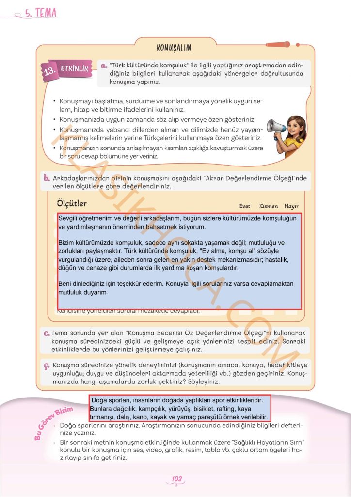 5. Sınıf Türkçe Kitabı 2. Kitap Sayfa 102 Cevapları