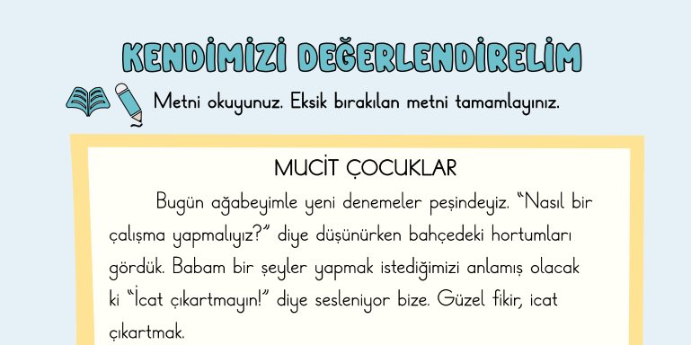 6. Tema Kendimizi Değerlendirelim Cevapları - 2. Sınıf Türkçe 2. Kitap