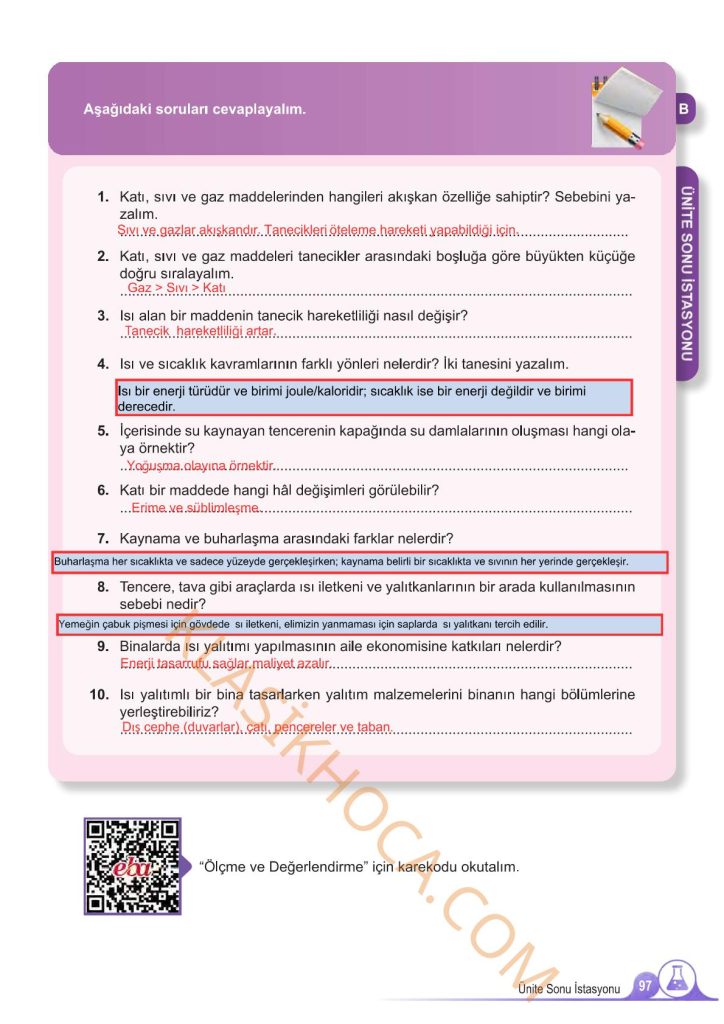 5. Sınıf Fen Bilimleri Kitabı 2. Kitap Sayfa 97 Cevapları