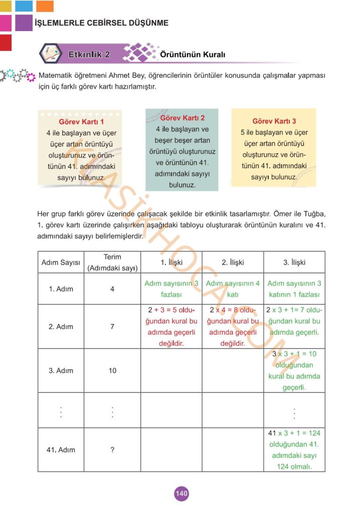 5. Sınıf Matematik Kitabı 2. Kitap Sayfa 140 Cevapları