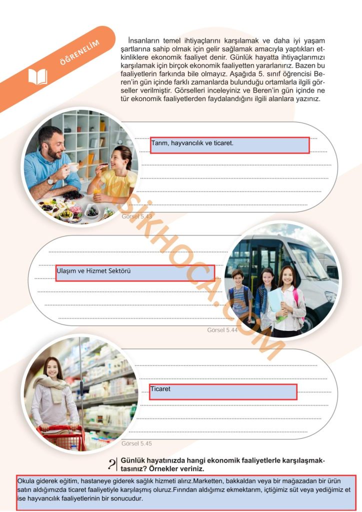 5. Sınıf Sosyal Bilgiler Kitabı 2. Kitap Sayfa 100-101-102-108-109-110-111 Cevapları