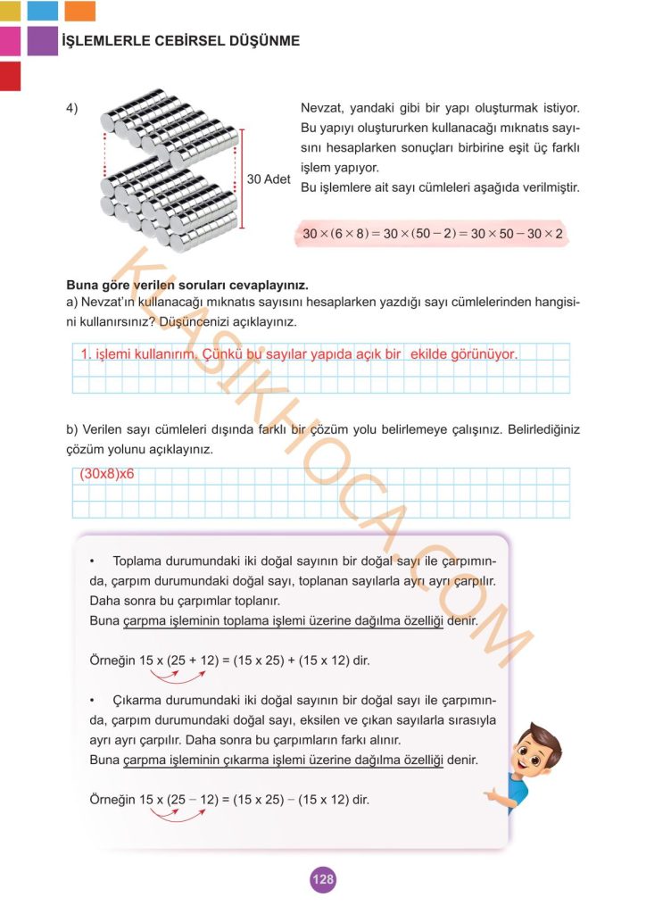 5. Sınıf Matematik Kitabı 2. Kitap Sayfa 128 Cevapları