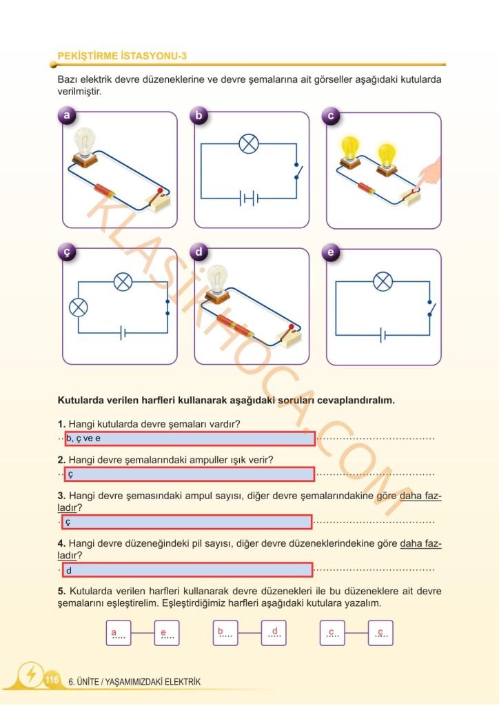 5. Sınıf Fen Bilimleri Kitabı 2. Kitap Sayfa 112-113-114-115-116-117-118-119 Cevapları