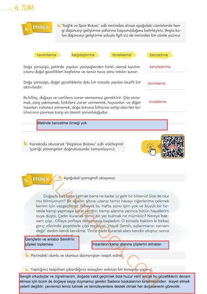 5. Sınıf Türkçe Kitabı 2. Kitap Sayfa 118 Cevapları