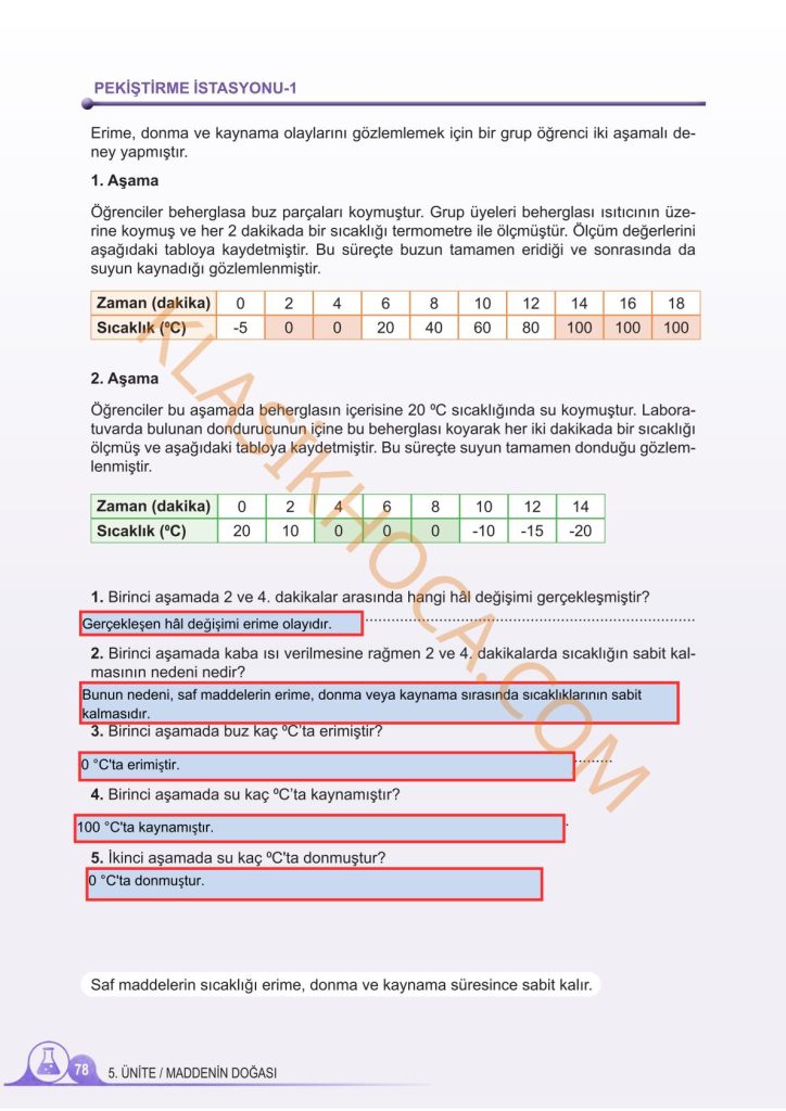 5. Sınıf Fen Bilimleri Kitabı 2. Kitap Sayfa 78 Cevapları