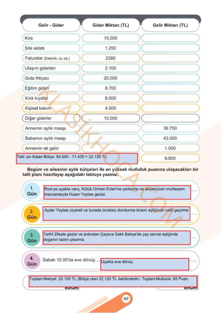 5. Sınıf Sosyal Bilgiler Kitabı 2. Kitap Sayfa 117 Cevapları
