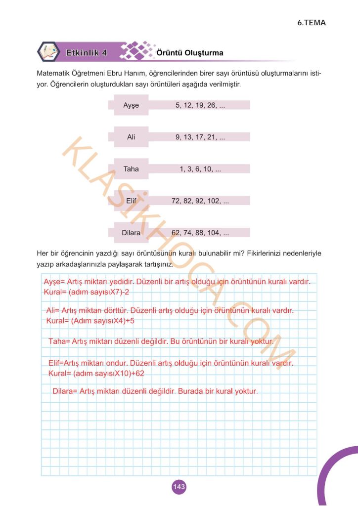 5. Sınıf Matematik Kitabı 2. Kitap Sayfa 143 Cevapları