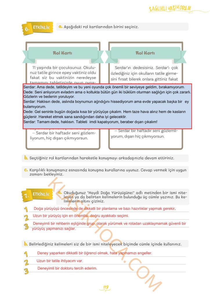 5. Sınıf Türkçe Kitabı 2. Kitap Sayfa 119 Cevapları
