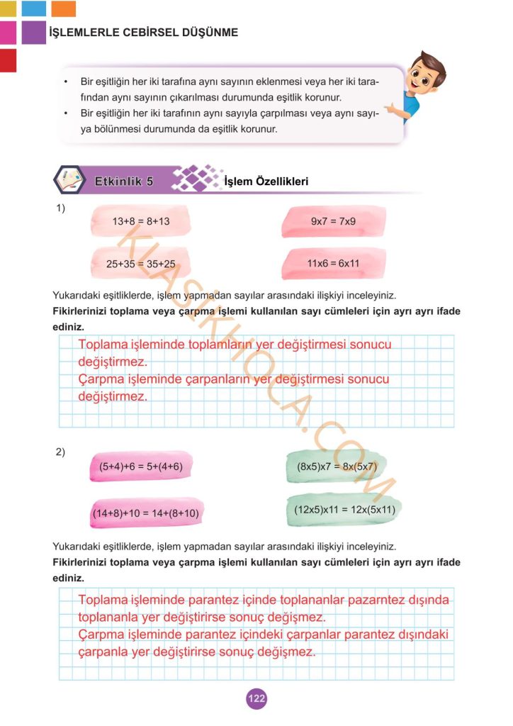 5. Sınıf Matematik Kitabı 2. Kitap Sayfa 122 Cevapları
