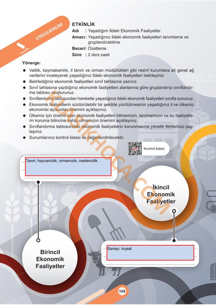 5. Sınıf Sosyal Bilgiler Kitabı 2. Kitap Sayfa 100-101-102-108-109-110-111 Cevapları