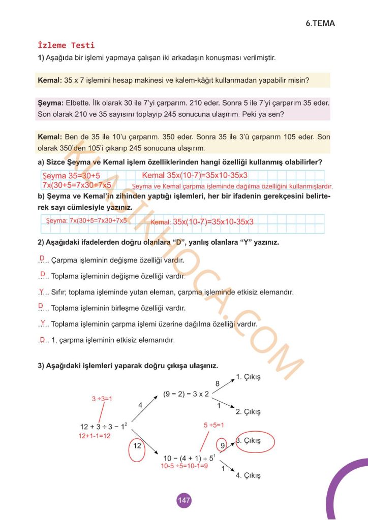 5. Sınıf Matematik Kitabı 2. Kitap Sayfa 147 Cevapları