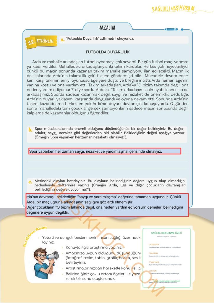 5. Sınıf Türkçe Kitabı 2. Kitap Sayfa 123 Cevapları