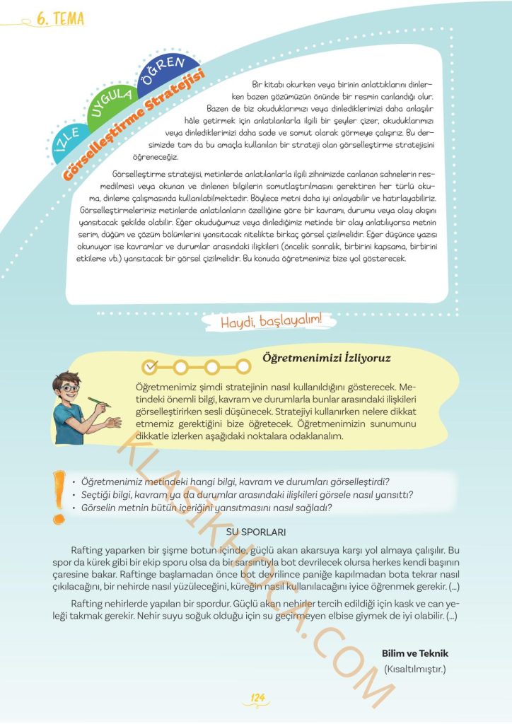 5. Sınıf Türkçe Kitabı 2. Kitap Sayfa 124 Cevapları